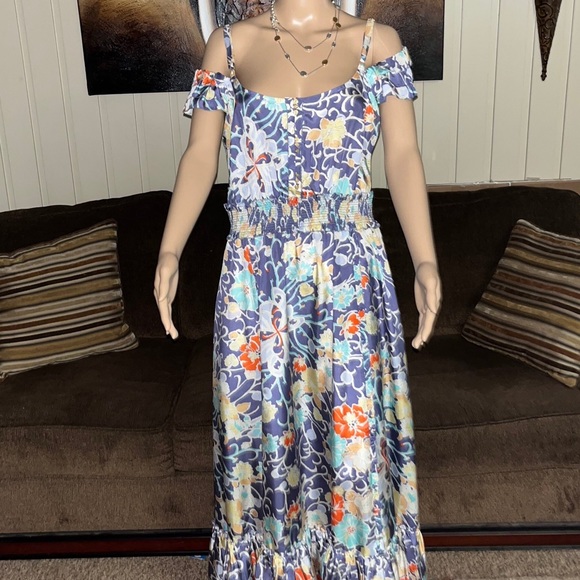 Leifsdottier • Maxi • Boho • Multi-Colors • Floral • Silk • Size 12 • Dress - Picture 8 of 16